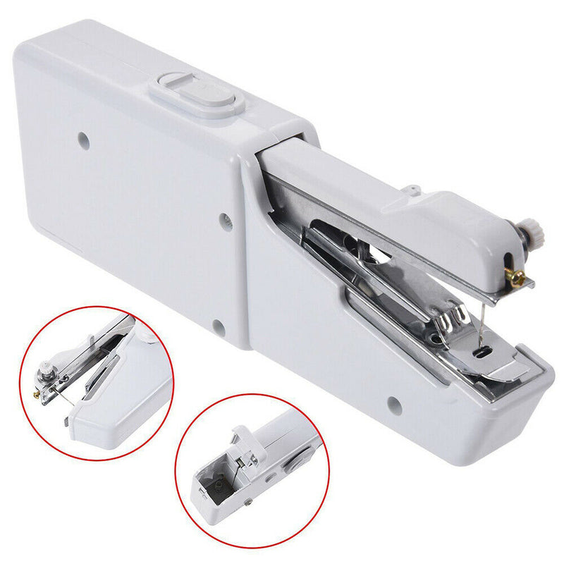 Mini Máquina de Costura Portátil a Pilha - Couro Lã Jeans e Mais